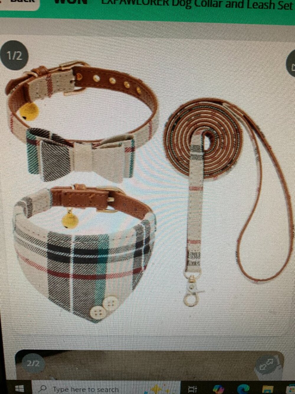 EXPAWLORER DOG COLLAR AND LEASH SET